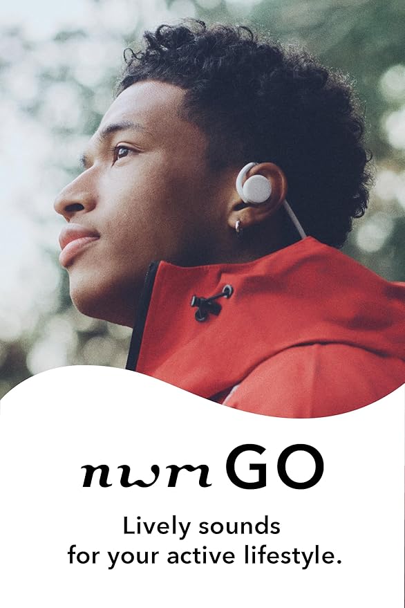 nwm GO Wireless On-Ear Speakers (Open Ear Earphones) Sound Leakage suppressed (PSZ Technology - Bone Conduction Alternative) Designed in Japan | Glacier White-StrideForce Fitness