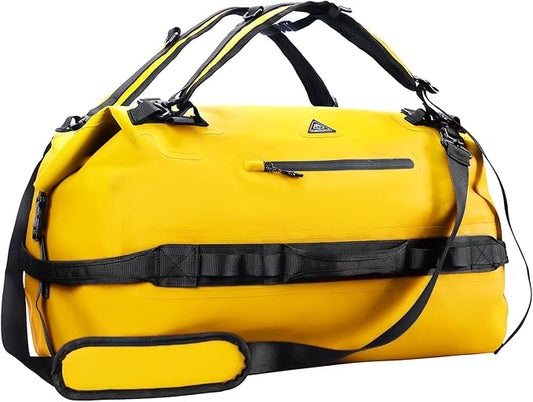 Haimont Large Waterproof Duffel Backpack Roll-Top Heavy Duty Dry Duffle Bag for Boating, Travel, Motorcycle, Kayaking, Camping, 60L-StrideForce Fitness