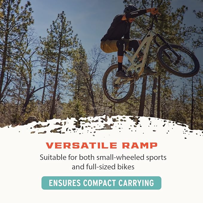 Ninja MTB Jump Ramp, Turbo Kicker Portable Jump Ramp, 4 Panel Ramp for All Ages, Ideal for MTB Bikes, BMX Bikes, One Wheels, Scooters, Skateboards, and RC Cars-StrideForce Fitness