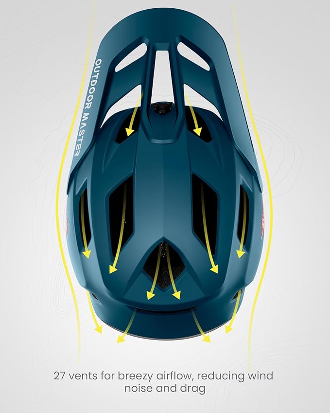 OutdoorMaster MIPS Full Face Mountain Bike Helmet for Men & Women - Two Removable Chin Pad, Ventilation Lightweight - Racing Downhill DH BMX MTB Helmet-StrideForce Fitness