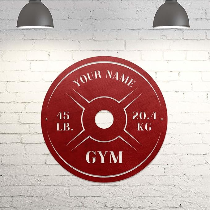 Personalized Home Gym LED Tin Metal Sign Multiple Sizes, Weight Lifting Exercise Workout Room Training Fitness Center Motivational Inspirational Quotes Decor Wall Art Hanging Accessories (09 w/o LED)-StrideForce Fitness