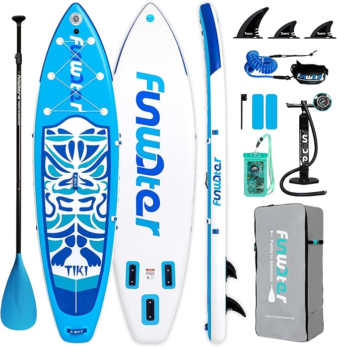 FunWater Inflatable Ultra-Light Stand Up Paddle Board for All Skill Levels with Premium SUP Paddleboard Accessories,Non-Slip Comfort Deck for Youth & Adults-StrideForce Fitness