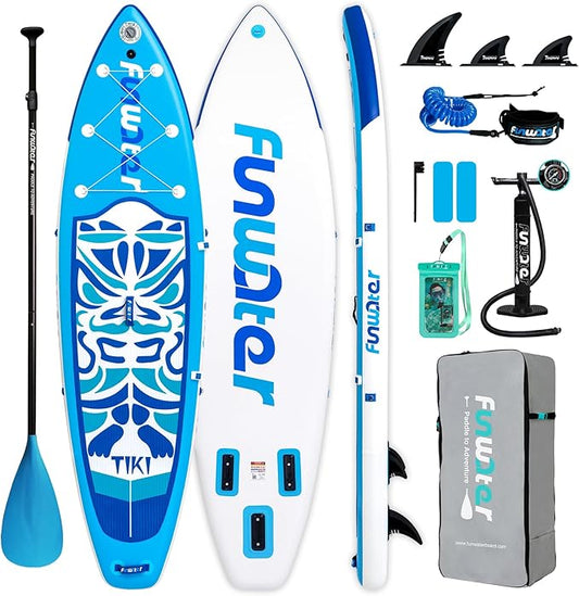 FunWater Inflatable Ultra-Light Stand Up Paddle Board for All Skill Levels with Premium SUP Paddleboard Accessories,Non-Slip Comfort Deck for Youth & Adults-StrideForce Fitness