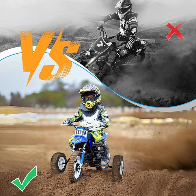 Dirt Bike Training Wheels, Adjustable Height Training Wheels Compatible with XR50 CRF50 Z50 Z50R, Razor MX125 MX400 MX500 MX500, Yamaha PW50 TTR50, and Most 50CC 49cc Motorcycles-StrideForce Fitness