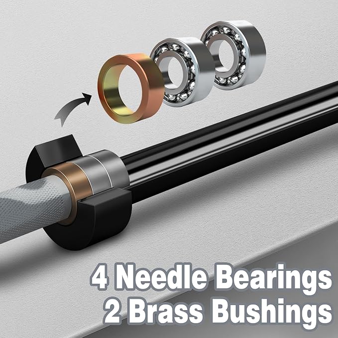 7ft Olympic Barbell for Strength Training and Olympic Weightlifting, 500 700 1000LBS Capacity Available, 2 Inch Bar for Squats, Home Gym Fitness Equipment, Bench Press, Deadlift,Powerlifting-StrideForce Fitness