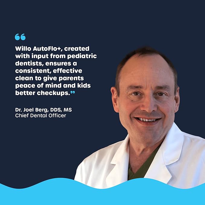 Willo Fully Automatic Kids U-Shaped Electric Toothbrush - 2 Brushing Timers, Deep-Cleans, Consistent Results, Eliminates Brushing Mistakes - Bubble Twist (Medium - Kids Ages 8-11 Years)