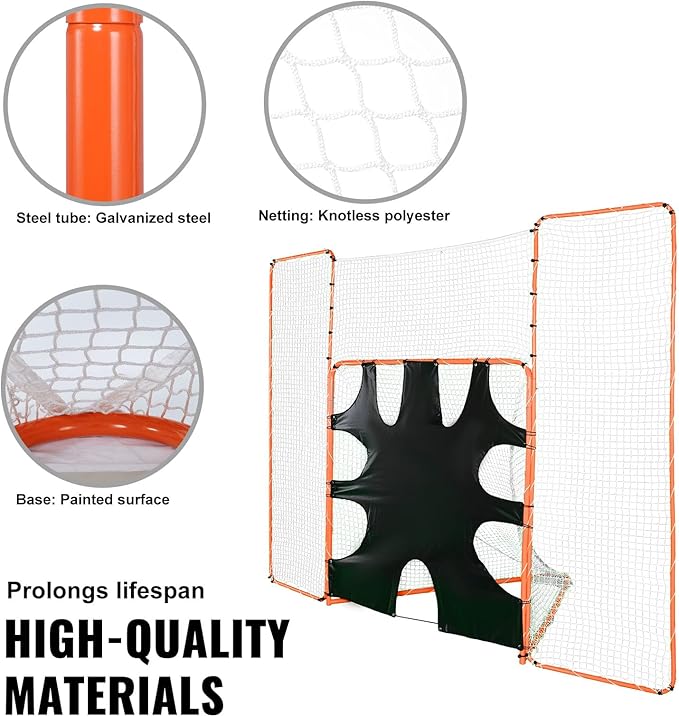VEVOR Portable Lacrosse Goal - Complete Training Accessory Set with Extended Coverage for Youth and Adults-StrideForce Fitness