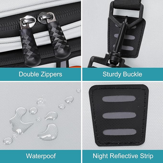 MOSISO Bike Rack Bag with 2 Removable Panniers, Waterproof Bike Trunk Cooler Storage Handbag Insulated Bicycle Rear Seat Pouch, Bicycle Storage Saddle Shoulder Bag Cycling Luggage Pouch, Silver-StrideForce Fitness