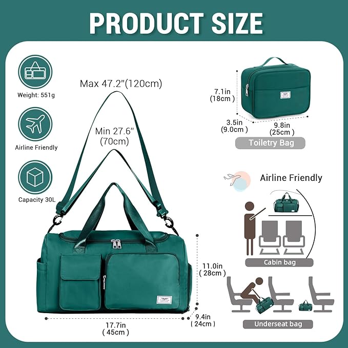 FIORETTO Women's Gym Duffle Bag with Shoes Compartment, 37L Capacity, Ideal for Travel, Gym, Sports, Duffel, Weekender-StrideForce Fitness
