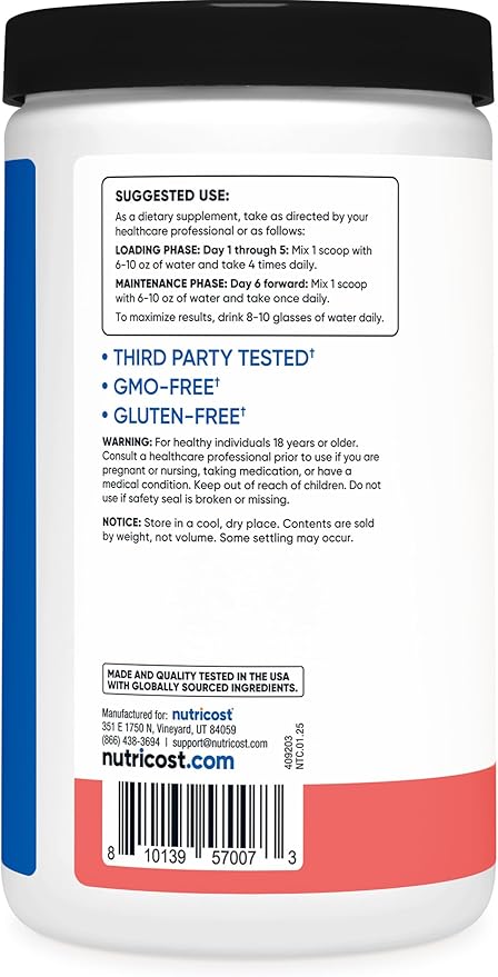 Nutricost Creatine Monohydrate Powder (Watermelon, 500 Gram) - Micronized Creatine Supplement - Vegan, Non-GMO, Gluten Free-StrideForce Fitness