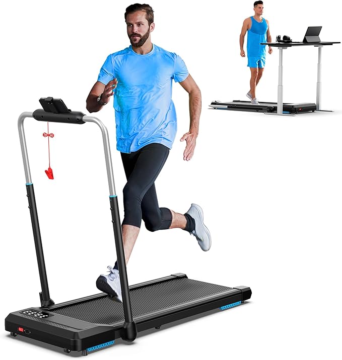 WELLFIT Treadmill for Home, 2 Level Incline Heavyduty Treadmill with Pulse Sensor, 4.0 HP, 1.0-10.0 MPH, 450/360 lbs Capacity, Large Running Area Treadmills with Bluetooth Player & LED Display-StrideForce Fitness