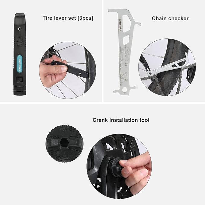 Swiss+Tech 30 Piece Bike Repair Tool Kit, Bicycle Maintenance Tool Set with Storage Case, Bike Accessories for Mountain/Road/Park Bike-StrideForce Fitness