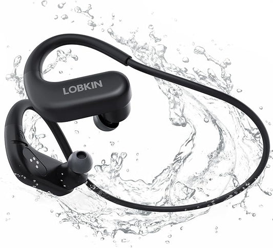 LOBKIN Waterproof Earbuds for Swimming, Bone Conduction Headphones IPX8 Swimming Headphones 8GB Memory Bluetooth 5.4 Wireless 8H Playtime in Ear Underwater Sport Earphones for Swimming, Running-StrideForce Fitness