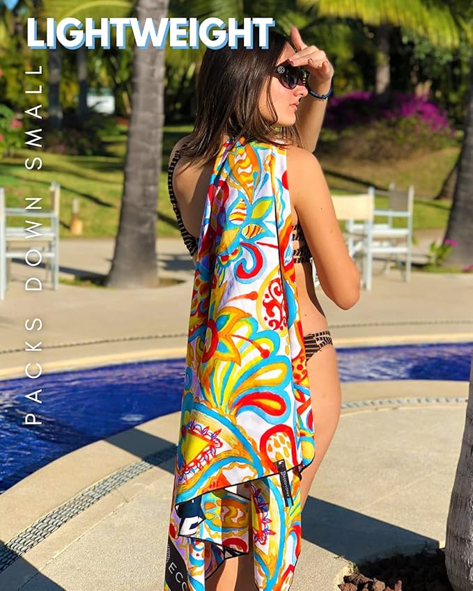 ECCOSOPHY Microfiber Beach Towel - Sand Free Towels are Quick Dry, Light Weight, Super Absorbent - Perfect Pool, Travel, Cruise, Camping Essentials - Oversized Extra Large for Adults 71x35 in-StrideForce Fitness