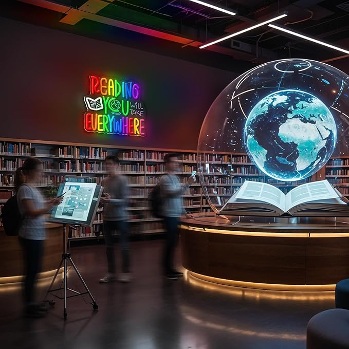 Reading Will Take You Everywhere Neon Sign,Classroom Neon Sign,Read Neon Signs for Classroom Inspirational Letter Led Sign Dimmable Classroom Neon Lights for Bedroom Dorm Library Bookstore-StrideForce Fitness