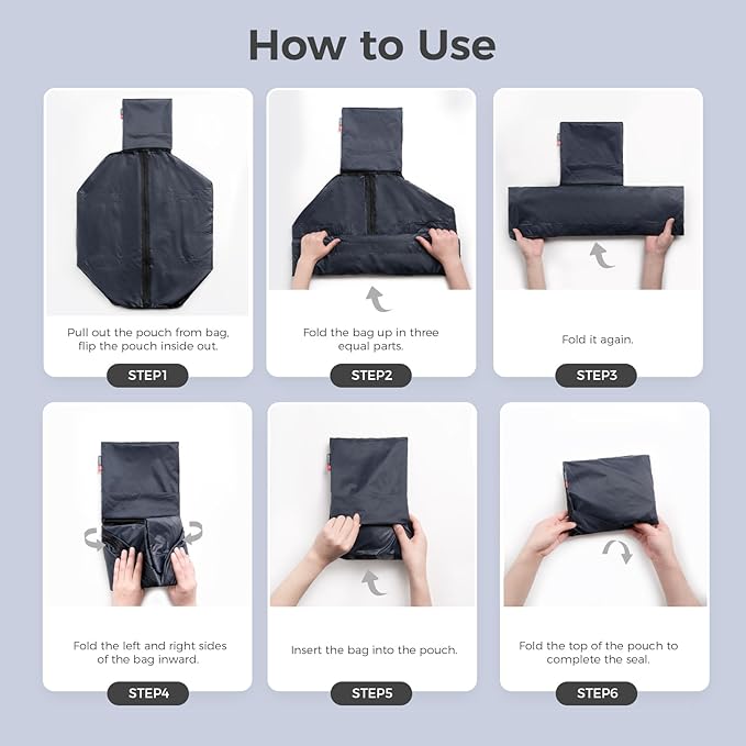 pack all 45L Foldable Duffel Bag, Water-Resistant Sports Gym Bag, Portable Weekender Bag Lightweight for Travel, Fitness and Camping (Navy Blue)-StrideForce Fitness