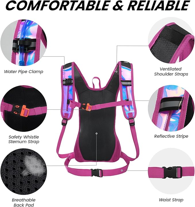 Nepest Hydration Pack Backpack for Women & Men, Lightweight Water Backpack with 2L Water Bladder for Hiking Cycling Running Biking-StrideForce Fitness