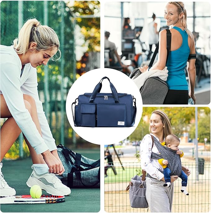 FIORETTO Women's Gym Duffle Bag with Shoes Compartment, 37L Capacity, Ideal for Travel, Gym, Sports, Duffel, Weekender-StrideForce Fitness