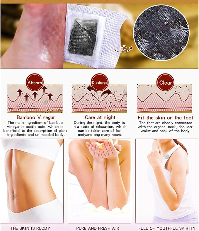 Ginger Foot Pads 100 Packs Bamboo Vinegar Patch Gold Foot Patches Easy to use-StrideForce Fitness