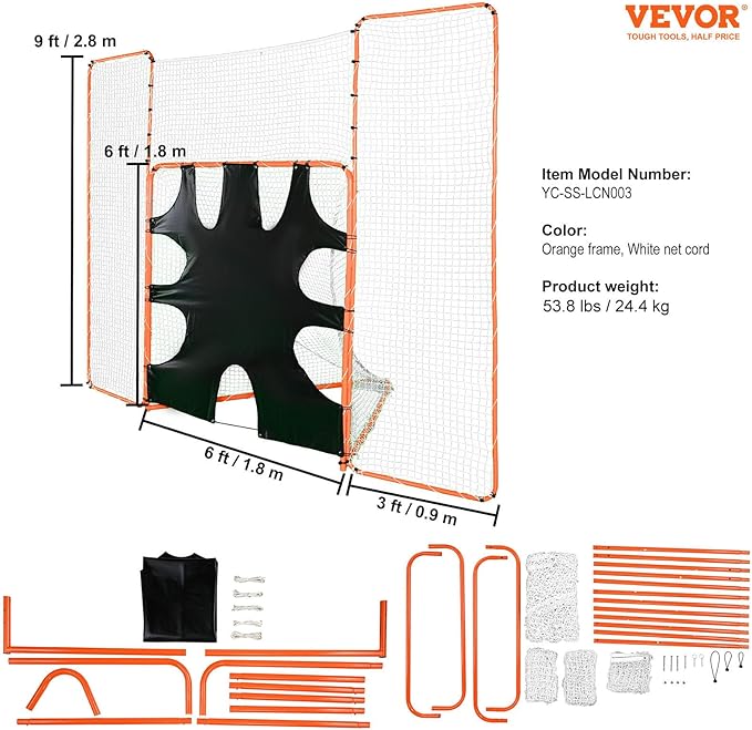VEVOR Portable Lacrosse Goal - Complete Training Accessory Set with Extended Coverage for Youth and Adults-StrideForce Fitness
