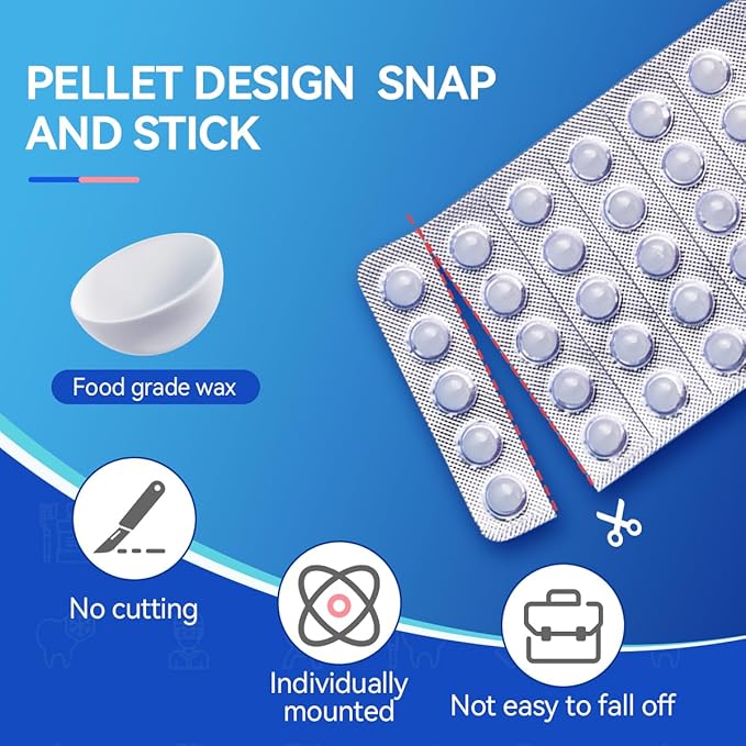 YANDY Orthodontic Wax for Braces,New Upqraded Bowl-Shape,Dental Wax,Pain Relief for Braces,90 Individually Packed, No Kneading Needed,Original Flavor,Braces Kit.