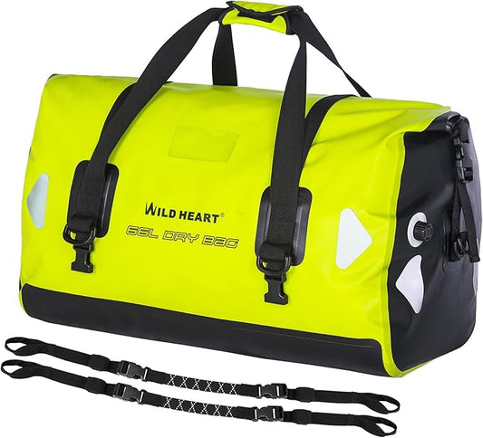 WILD HEART Waterproof Motorcycle Duffel Bag PVC500D Double-bottom With Rope Straps and Inner Pocket 40L 66L 100L for Kayaking, Camping, Boating,Motorcycle-StrideForce Fitness
