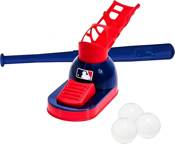 Franklin Sports Kids Baseball Pitching Machine - Pop A Pitch Batting Machine with Youth Bat + 3 Plastic Balls - Boys + Girls Toy-StrideForce Fitness