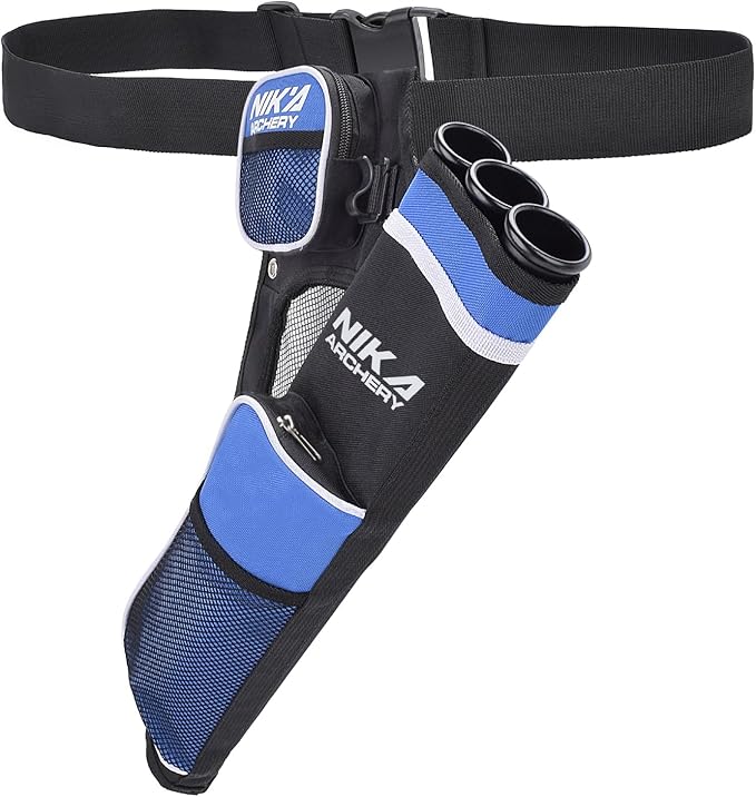 Archery Arrow Quiver Holder, 3-Tubes Hip Quiver Arrow Bag with Adjustable Belt for Youth & Adults Arrows Hunting Target Practicing-StrideForce Fitness