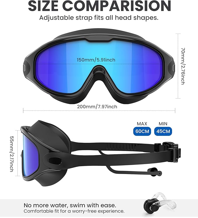 NSSIW Goggles Swimming Adult Swim-Goggles: Wide View with UV400 Protection Anti Fog No Leak for Men and Women 3 Pack-StrideForce Fitness