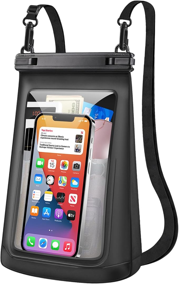 2L Large Waterproof Phone Pouch - [Oversized] [Floating] Waterproof Pouch for iPhone Galaxy Google and More, IPX8 Waterproof Dry Bag for Beach Vacation Belongings-StrideForce Fitness