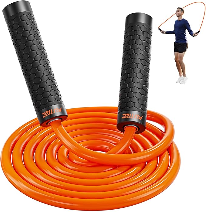 Jump Rope, Weighted Jump Rope for Men Women, Adjustable 1lb Heavy Skipping Ropes, Suitable for Boxing, Cardio, Home Fitness, Training Muscle, Home Gym Workout Equipment for Full Body Exercise-StrideForce Fitness