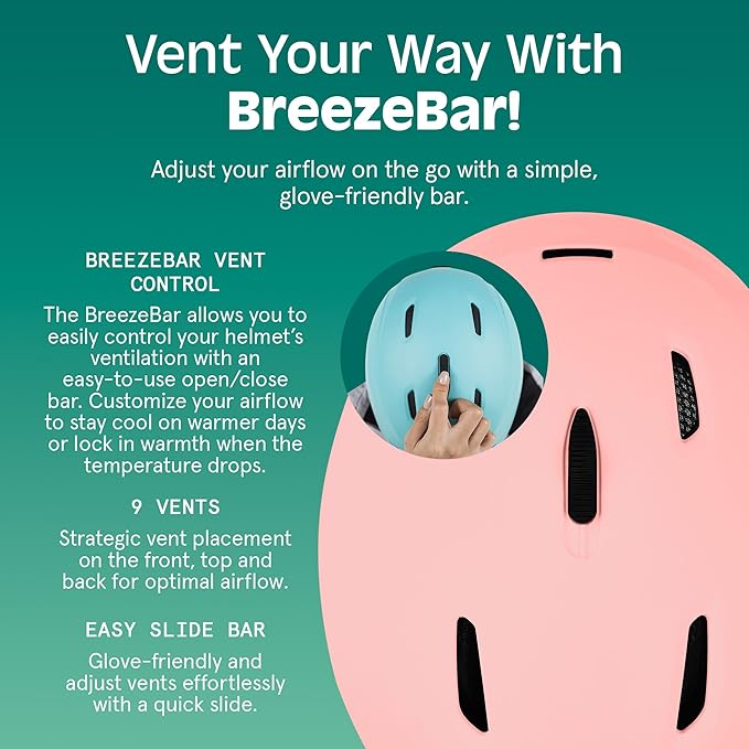 Retrospec Zephyr Ski Helmet - Snowboard Helmet for Adults & Youth - Adjustable Fit with Breathable Vents for Men, Women, Boys and Girls-StrideForce Fitness