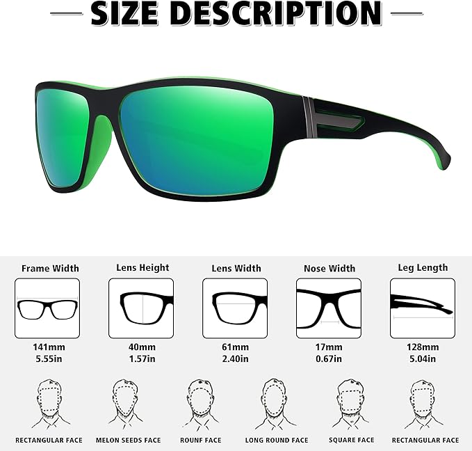 STORYCOAST Polarized Sports Sunglasses for Men Women Unbreakable Frame Cycling Fishing Driving-StrideForce Fitness