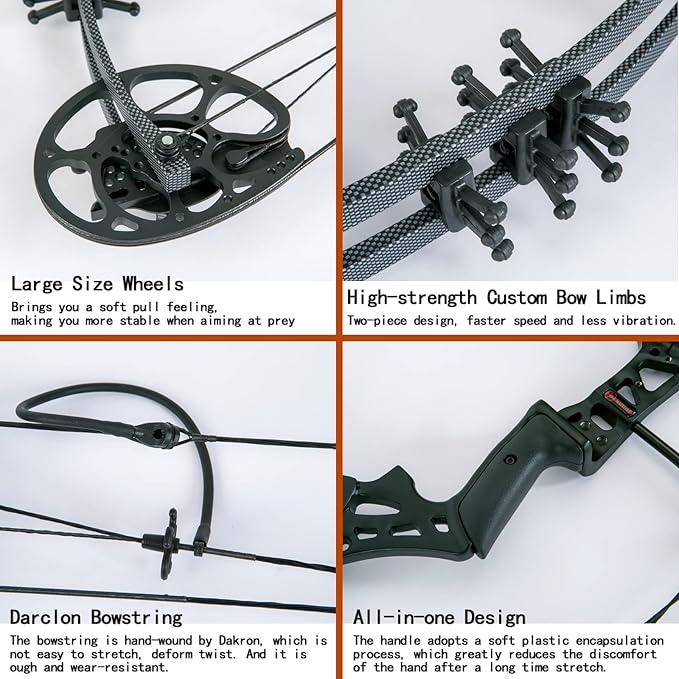 Youth Compound Bow Set 15-45 Lbs for Teens and Beginner, Package with Archery Hunting Equipment, Max Speed 260fps, Adjustable, Right Hand-StrideForce Fitness