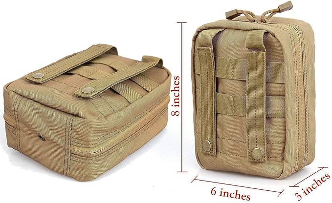 EMT Pouch MOLLE Ifak Pouch Tactical MOLLE Medical First Aid Kit Utility Pouch Carlebben (with Medical Supplies Tan)-StrideForce Fitness