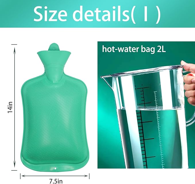 Coffee Enema Bag Kit, Douche Bag Combination Kit for Men and Women 5ft PVC Hose, 2L Capacity Water Colon Detox Cleanse Kit (Green, 2L)-StrideForce Fitness