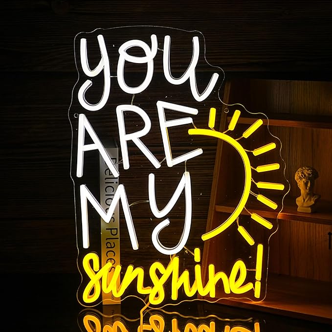 You Are My Sunshine Neon Sign Dimmable Pretty Sunshine Neon Light for Wall Decor USB Powered Sunrise Led Light Up Sign for Wedding Bedroom Lovers Party Celebrate Decor-StrideForce Fitness