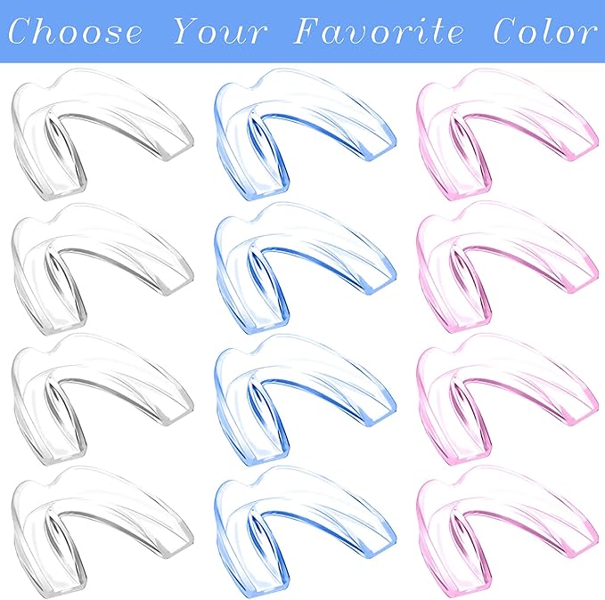 Kids Mouth Guard (8 pcs) and 4 Pack Moldable Kids Mouth Guards for Grinding and Clenching Teeth | Comfortable Nighttime Protection Guard | Including Hygiene Case and Gel Ice Pack