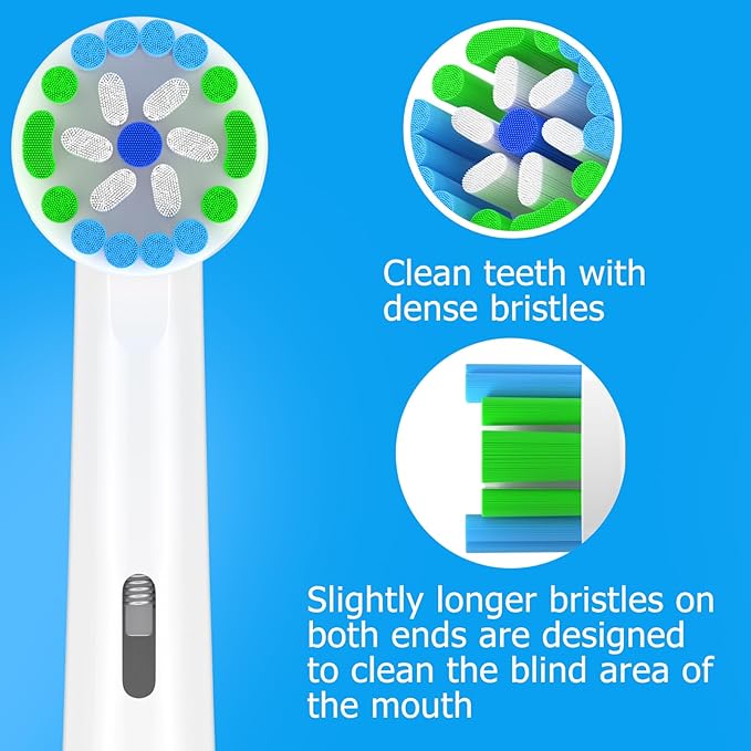 Precision Replacement Toothbrush Heads Compatible with Oral-B - 12 Pack White | DuPont Bristles