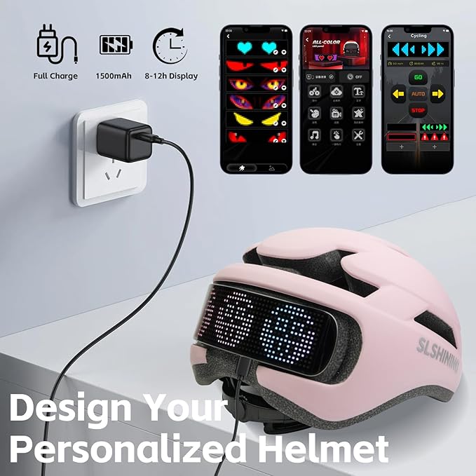 Smart Bike Helmet with Light: Bicycle Helmets for Adult Teens for Mountain & Road Cycling Electric Scooter Skateboard Skating-StrideForce Fitness