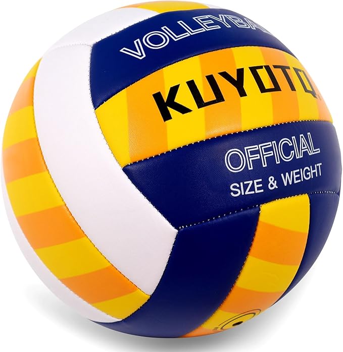KUYOTQ Official Size 5 in&Outdoor Beach Volleyball,3MM Thickened Surface Soft Leather Youth Womens Mens Volleyball for Game Gym Training(Deflated)-StrideForce Fitness