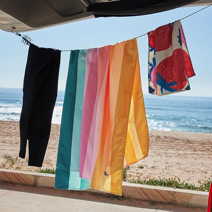 Dock & Bay Beach Towel - Quick Dry, Sand Free - Compact, Lightweight - 100% Recycled - Includes Bag - Party in Pink - Set of 4 - Large (160x90cm, 63x35)-StrideForce Fitness