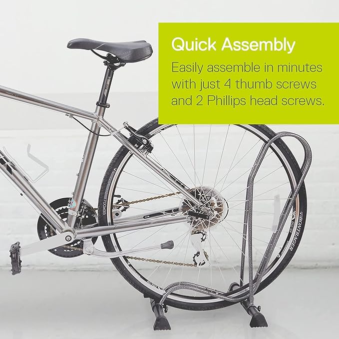 Delta Cycle Single Bike Stand Floor, Tool-Free Adjustable Bike Floor Stand for Mountain, Fat Tire, Road Bikes, Freestanding Bike Stand For Garage Parking-StrideForce Fitness