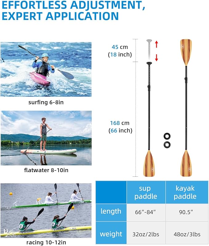 OCEANBROAD SUP Paddle - Adjustable Stand-Up Paddle for Paddleboard Kayak, Adjustable Aluminum Alloy Shaft with Reinforced Nylon Blades-StrideForce Fitness