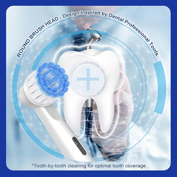 Pro Sensitive Gum Care Replacement Brush Heads Compatible with Oral-B Electric Toothbrushes, 8 Pack High Density Extra Soft Bristles Toothbrush Heads Refill, White