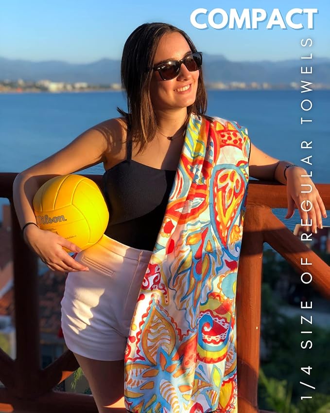 ECCOSOPHY Microfiber Beach Towel - Sand Free Towels are Quick Dry, Light Weight, Super Absorbent - Perfect Pool, Travel, Cruise, Camping Essentials - Oversized Extra Large for Adults 71x35 in-StrideForce Fitness