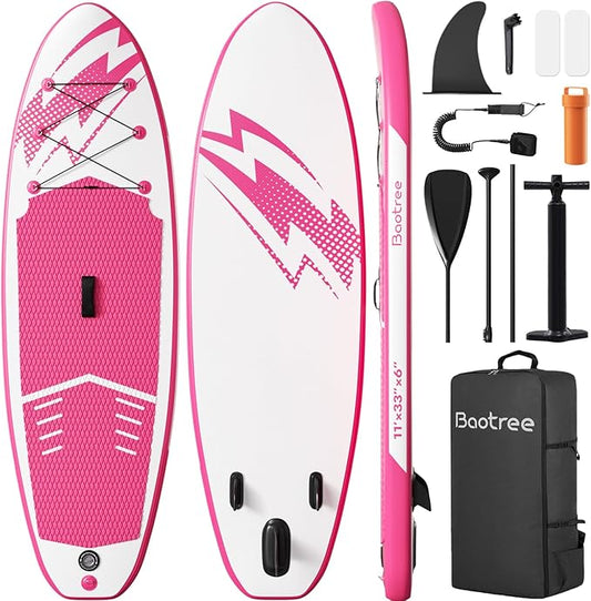 Inflatable Stand Up Paddle Board (6'' Thick) - Premium SUP Board with Durable SUP Accessories & Non-Slip Deck | Includes Paddle Pump & Backpack | for Adults/Youth-StrideForce Fitness