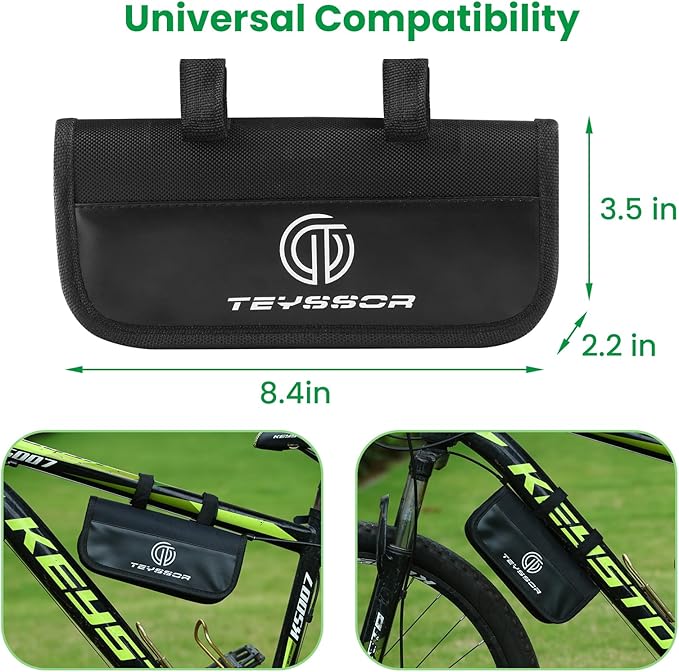 Teyssor Bike Repair Bag with Tire Pump, Bicycle Tire Repair Tool Kit, Portable Tool Bag with 16 in 1 Multitool All in One Bike Kit for Cycling-StrideForce Fitness