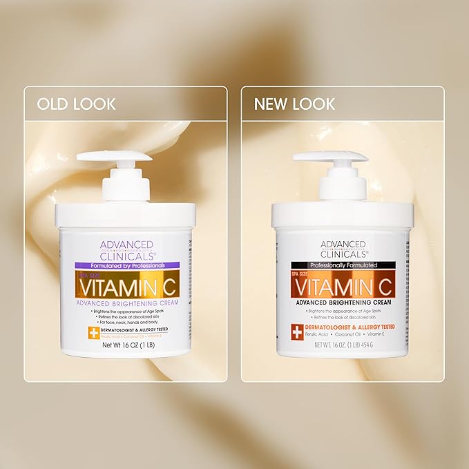 Advanced Clinicals Vitamin C Cream Visibly Brightening Body Lotion | Vitamin C Moisturizer Skin Care Body Cream For Women & Men Helps Visibly Improve Look Of Dark Spots & Uneven Skin Tone, 2-Pack-StrideForce Fitness