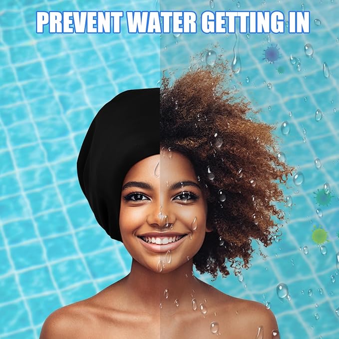 Extra Large Swim Cap - Silicone Cap for Long/Short Hair, Braids & Dreadlocks - Keeps Hair Dry-StrideForce Fitness